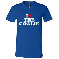 I Love The Goalie Heart Gift V-Neck T-Shirt