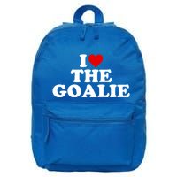I Love The Goalie Heart Gift 16 in Basic Backpack