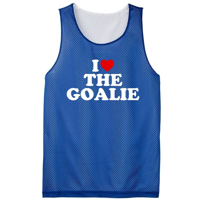 I Love The Goalie Heart Gift Mesh Reversible Basketball Jersey Tank