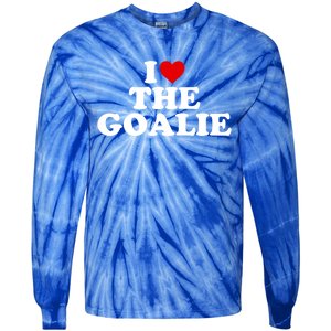 I Love The Goalie Heart Gift Tie-Dye Long Sleeve Shirt