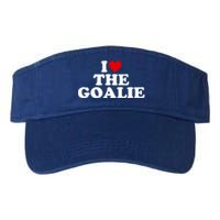 I Love The Goalie Heart Gift Valucap Bio-Washed Visor