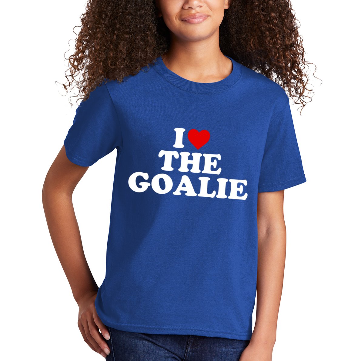 I Love The Goalie Heart Gift Kids T-Shirt