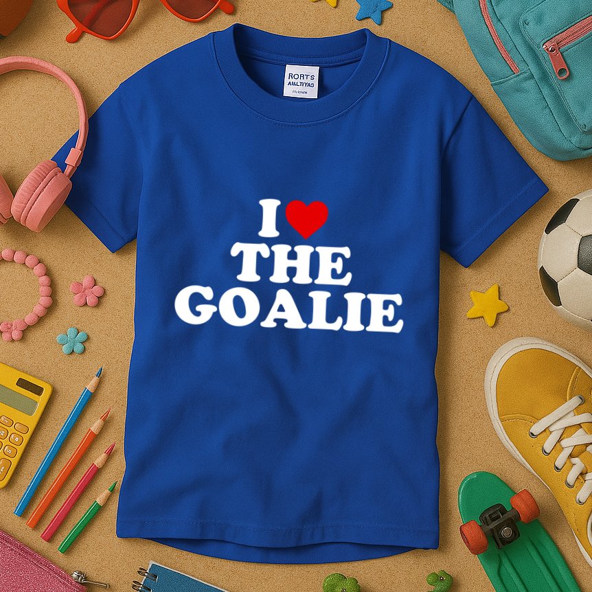 I Love The Goalie Heart Gift Kids T-Shirt