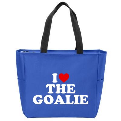 I Love The Goalie Heart Gift Zip Tote Bag