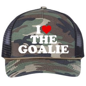 I Love The Goalie Heart Gift Retro Rope Trucker Hat Cap