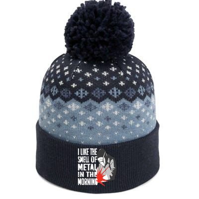 I Like The Smell Of Metal In The Morning Funny Welder The Baniff Cuffed Pom Beanie