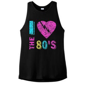 I Love The 80S 80s 90s Costume Party Ladies PosiCharge Tri-Blend Wicking Tank