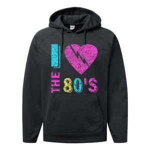 I Love The 80S 80s 90s Costume Party Performance Fleece Hoodie