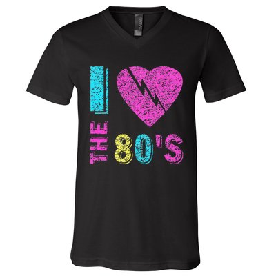 I Love The 80S 80s 90s Costume Party V-Neck T-Shirt