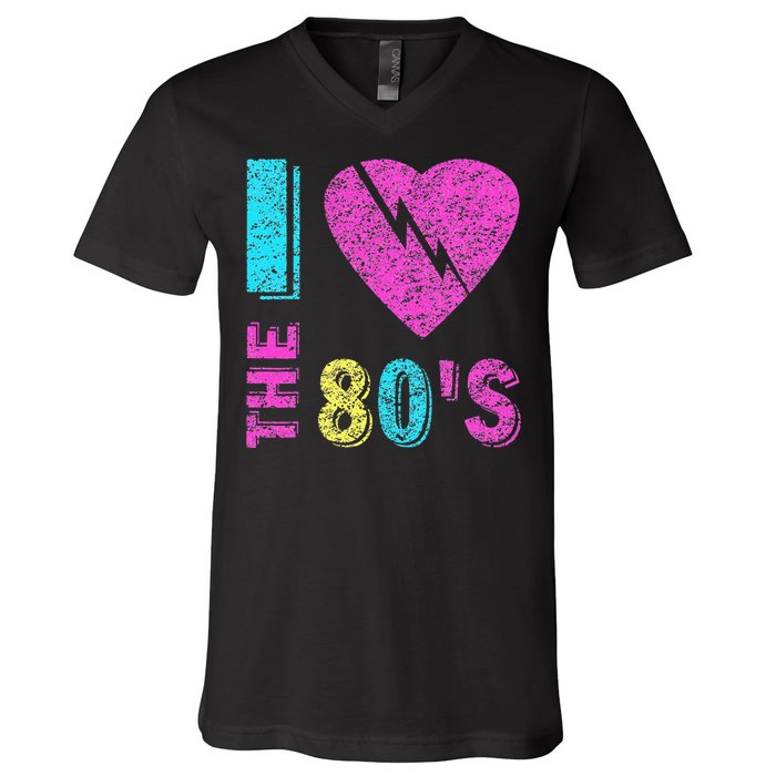 I Love The 80S 80s 90s Costume Party V-Neck T-Shirt