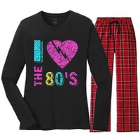 I Love The 80S 80s 90s Costume Party Women's Long Sleeve Flannel Pajama Set 