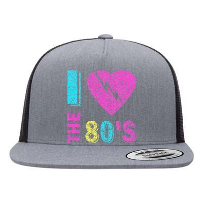 I Love The 80S 80s 90s Costume Party Flat Bill Trucker Hat