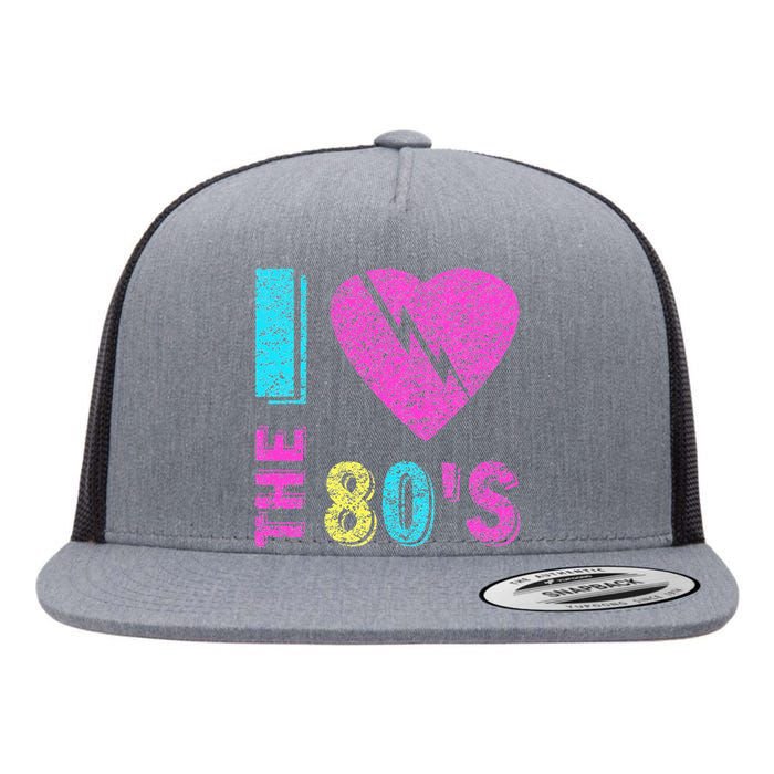 I Love The 80S 80s 90s Costume Party Flat Bill Trucker Hat