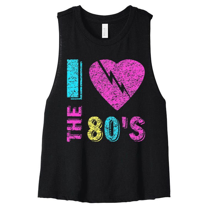 I Love The 80S 80s 90s Costume Party Women's Racerback Cropped Tank