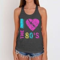 I Love The 80S 80s 90s Costume Party Women's Knotted Racerback Tank