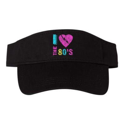 I Love The 80S 80s 90s Costume Party Valucap Bio-Washed Visor