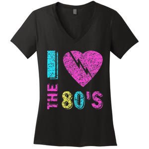 I Love The 80S 80s 90s Costume Party Women's V-Neck T-Shirt