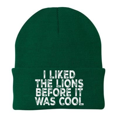 I Liked The Lions Before It Was Cool retro Saying  Knit Cap Winter Beanie