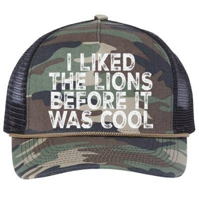 I Liked The Lions Before It Was Cool retro Saying  Retro Rope Trucker Hat Cap