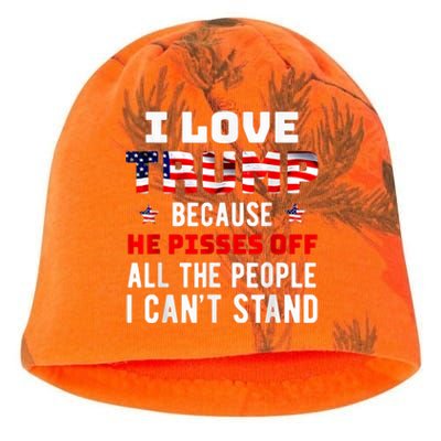 I Love Trump Because He Pisses Off The People I CanT Stand Kati - Camo Knit Beanie