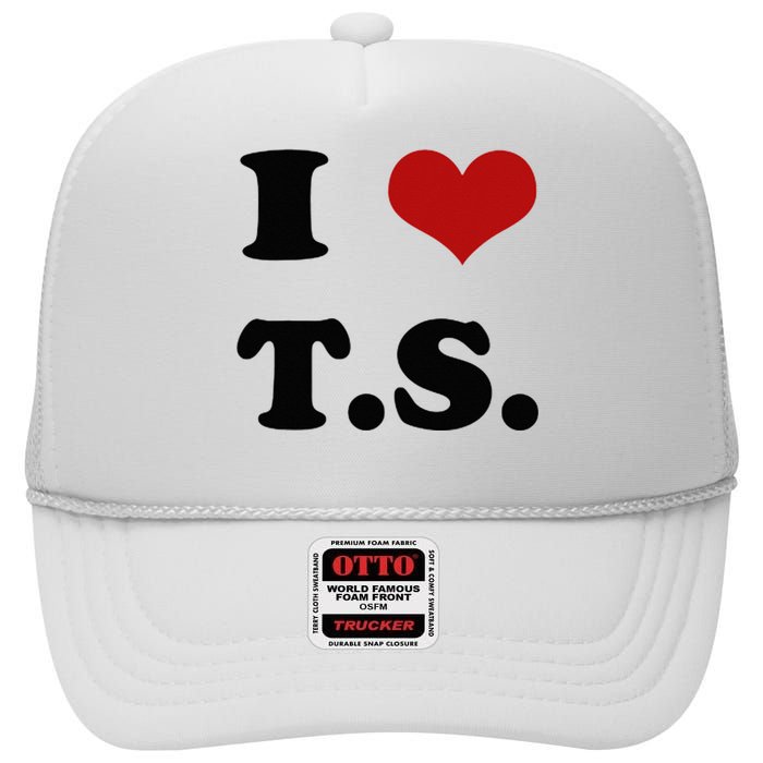 I Love TS High Crown Mesh Back Trucker Hat