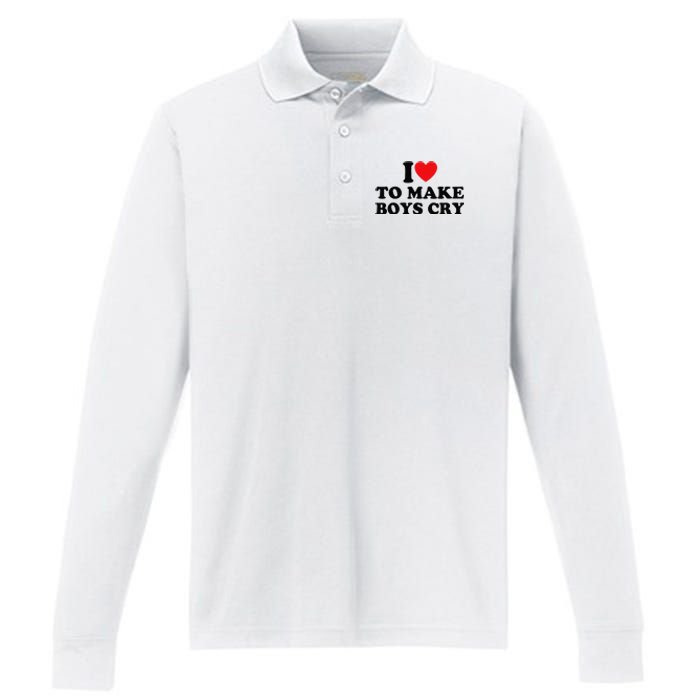 I Love To Make Cry Performance Long Sleeve Polo