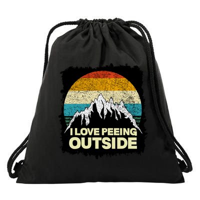 I Love To Pee Outside Funny Outdoor Man Camping Drawstring Bag