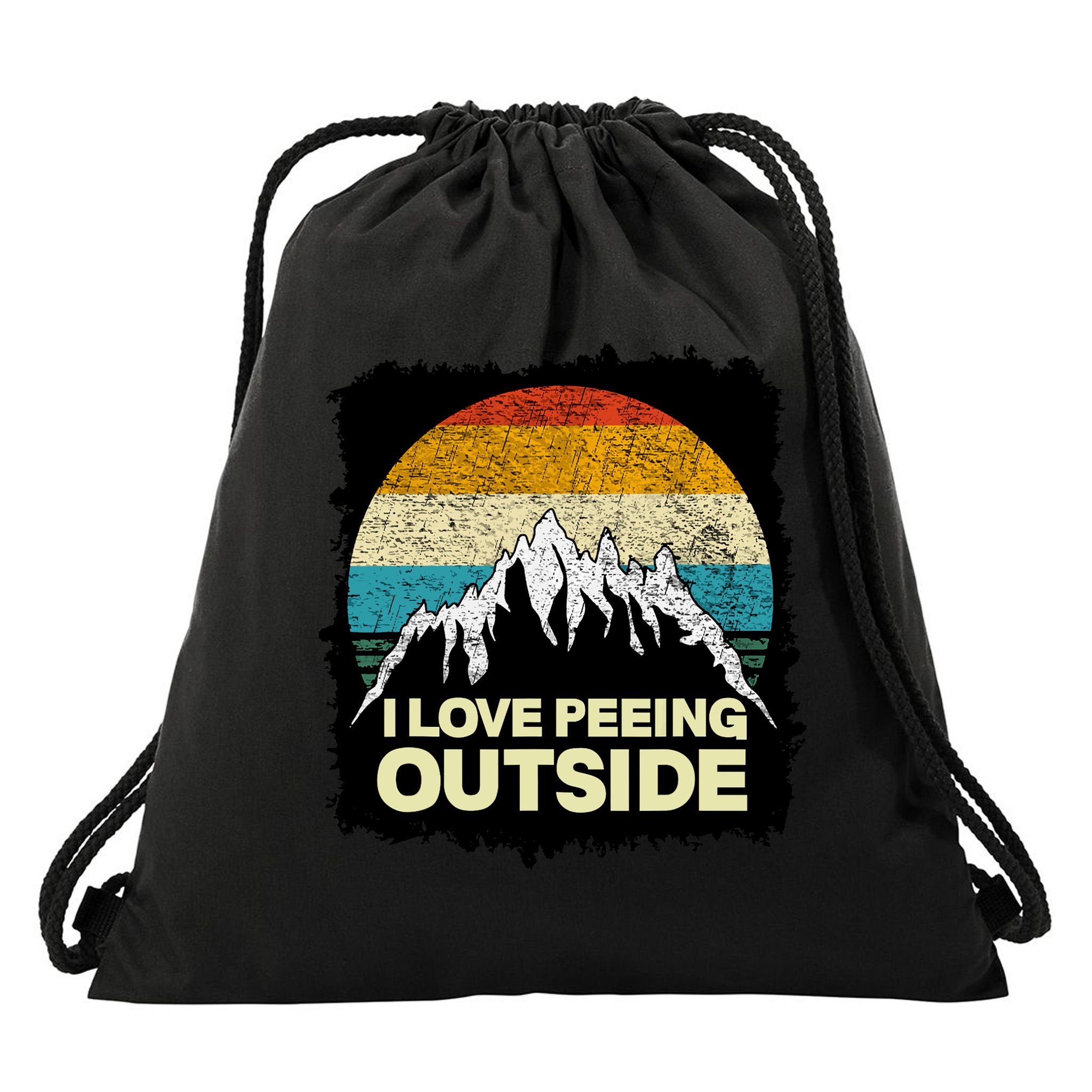 I Love To Pee Outside Funny Outdoor Man Camping Drawstring Bag