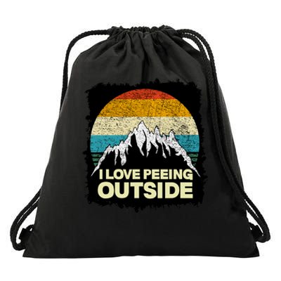 I Love To Pee Outside Funny Outdoor Man Camping Drawstring Bag