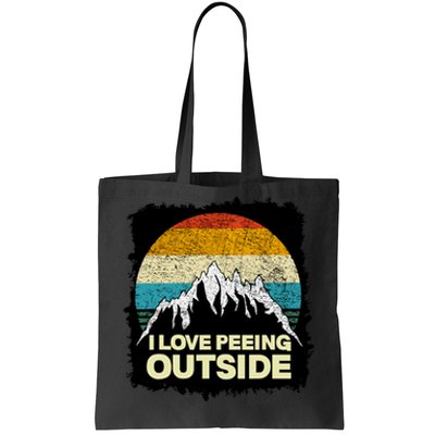 I Love To Pee Outside Funny Outdoor Man Camping Tote Bag