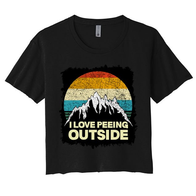 I Love To Pee Outside Funny Outdoor Man Camping Crop Top