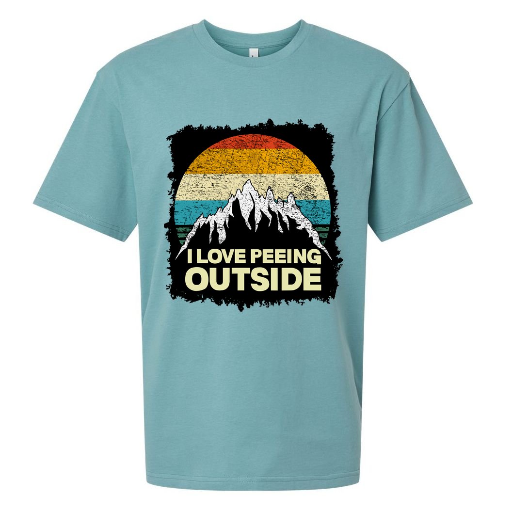 I Love To Pee Outside Funny Outdoor Man Camping Sueded Cloud Jersey T-Shirt