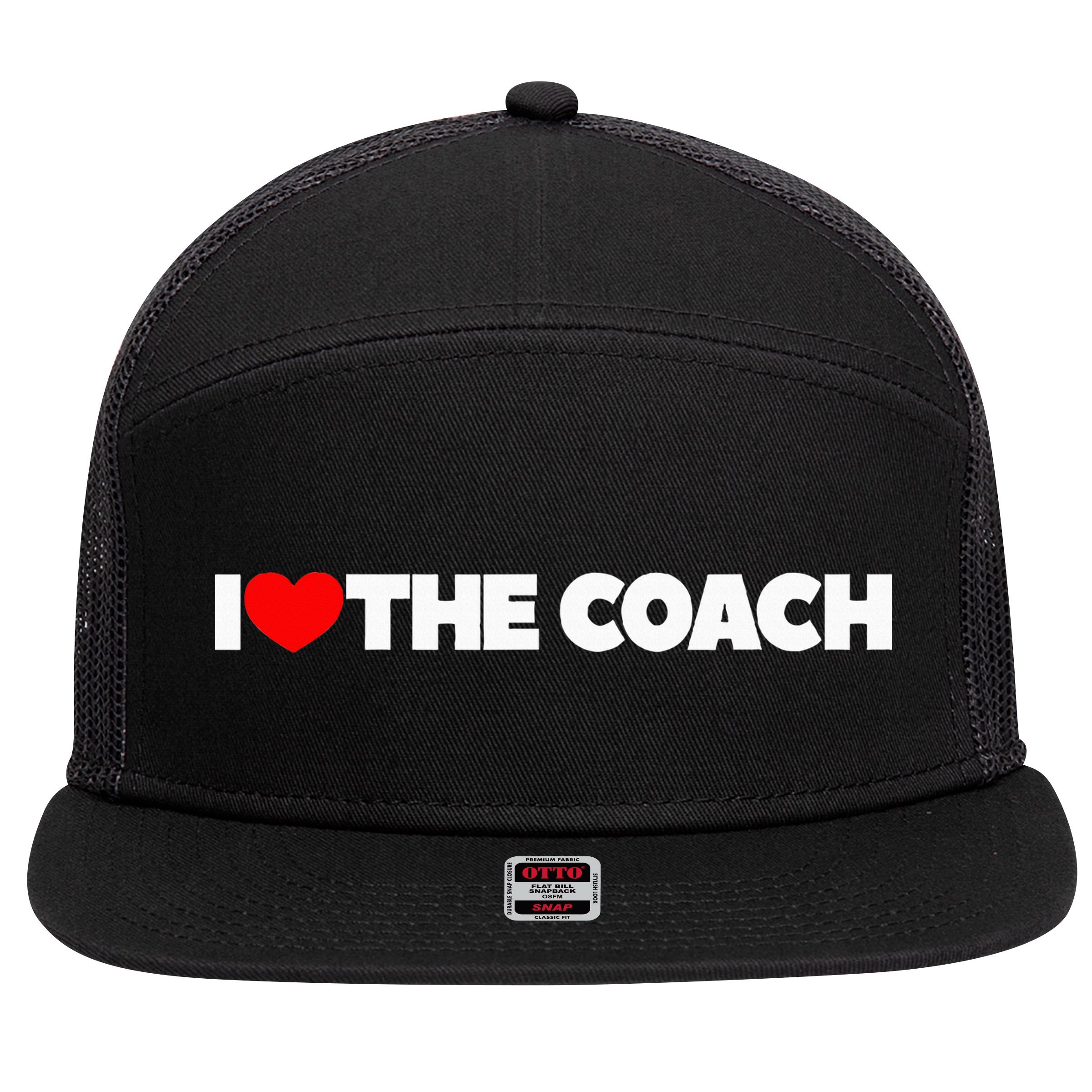 I Love The Coach 7 Panel Mesh Trucker Snapback Hat
