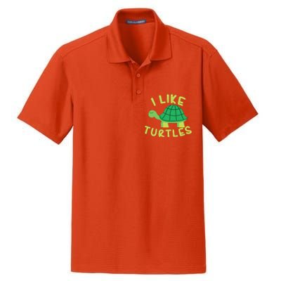 I Like Turtles Tortoise Sea Animal Funny Gift Dry Zone Grid Polo