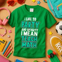 I Like To Party And By Part I Mean Teach Math Kids T-Shirt