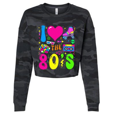 I Love The 80S Party 1980s Themed Costume 80s Cropped Pullover Crew