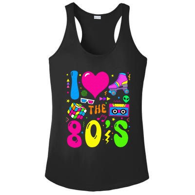 I Love The 80S Party 1980s Themed Costume 80s Ladies PosiCharge Competitor Racerback Tank