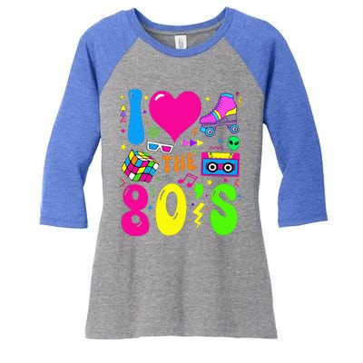 I Love The 80S Party 1980s Themed Costume 80s Women's Tri-Blend 3/4-Sleeve Raglan Shirt