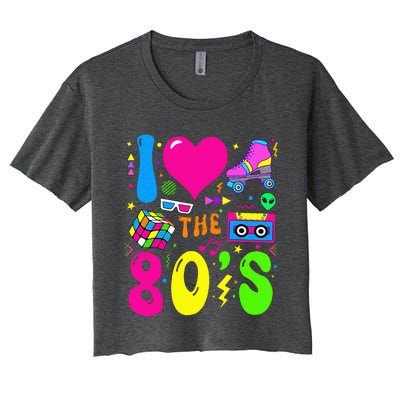 I Love The 80S Party 1980s Themed Costume 80s Women's Crop Top Tee