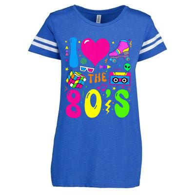 I Love The 80S Party 1980s Themed Costume 80s Enza Ladies Jersey Football T-Shirt