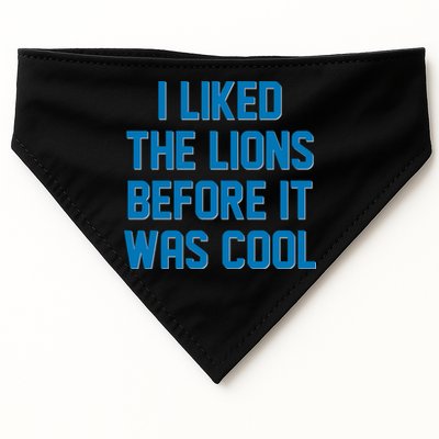 I Liked The Lions Before It Was Cool Detroit Football Sport Fan USA-Made Doggie Bandana