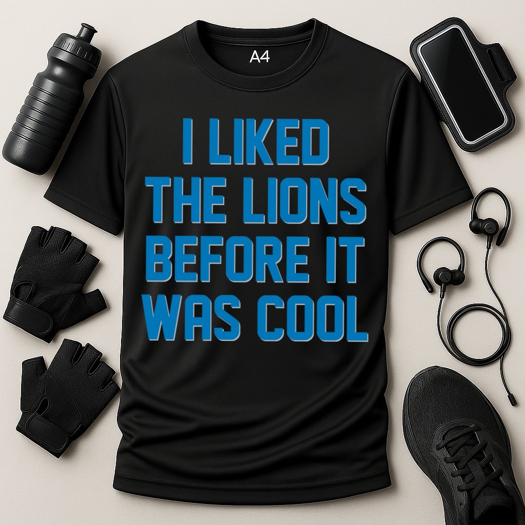 I Liked The Lions Before It Was Cool Detroit Football Sport Fan Cooling Performance Crew T-Shirt
