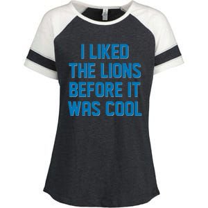 I Liked The Lions Before It Was Cool Detroit Football Sport Fan Enza Ladies Jersey Colorblock Tee