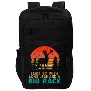 I Like Them With Long Legs And A Big Rack Funny Retro Deer Impact Tech Backpack