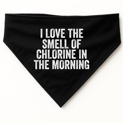 I Love The Smell Of Chlorine In The Morning Funny Swimmer Swimming USA-Made Doggie Bandana