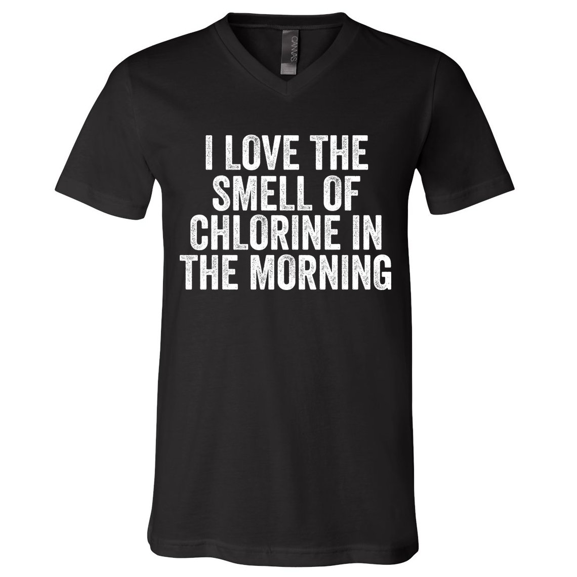 I Love The Smell Of Chlorine In The Morning Funny Swimmer Swimming V-Neck T-Shirt