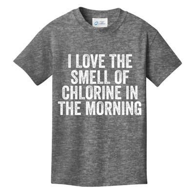 I Love The Smell Of Chlorine In The Morning Funny Swimmer Swimming Kids T-Shirt