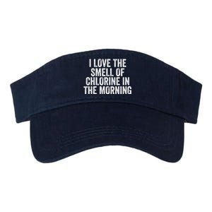 I Love The Smell Of Chlorine In The Morning Funny Swimmer Swimming Valucap Bio-Washed Visor