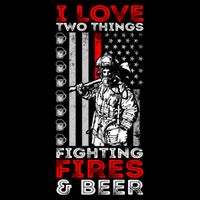 I Love Two Things Fighting Fires And Beer Funny Gift City Backpack