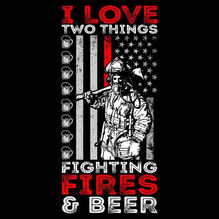I Love Two Things Fighting Fires And Beer Funny Gift City Backpack